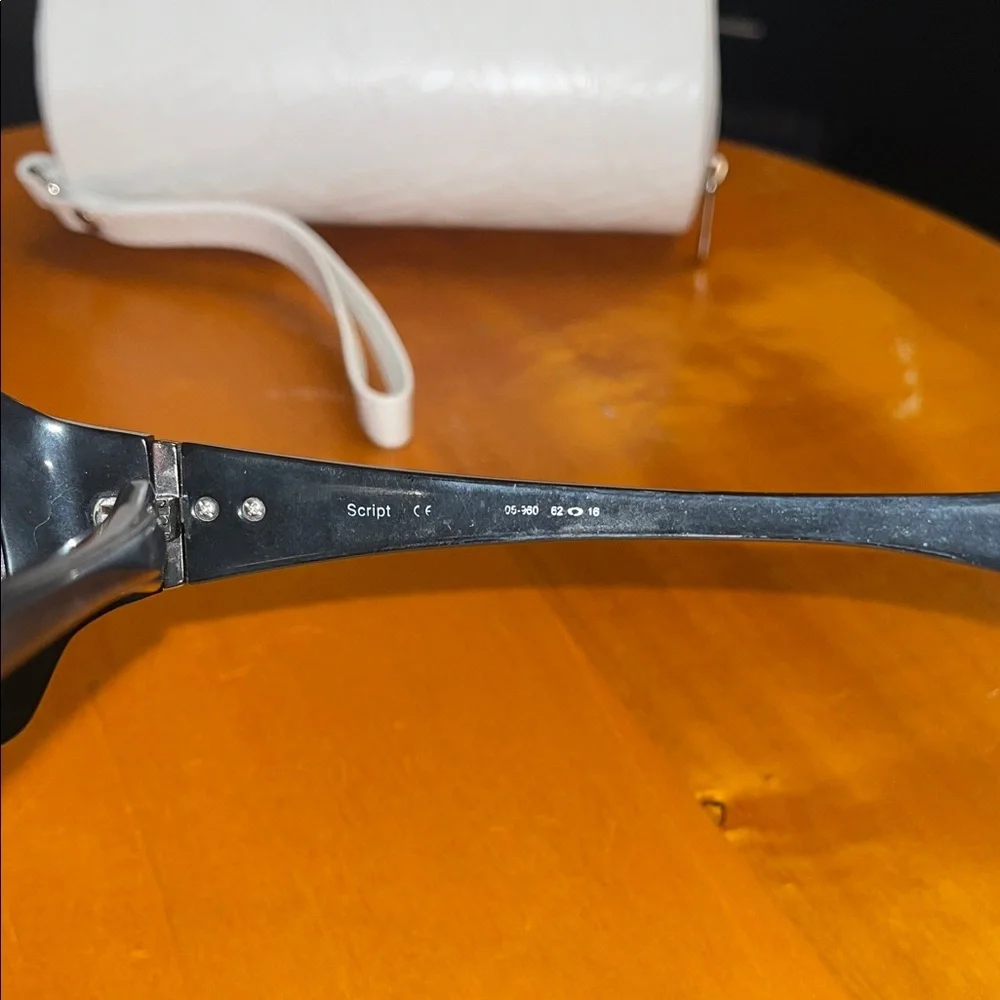Oakley Script Stylish Black Sunglasses with White Case